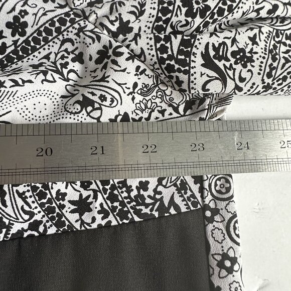 Blue Diamond Plus Babydoll Tunic Top Womens‎ 18W B/W Paisley Boho Office Work - Picture 5 of 8